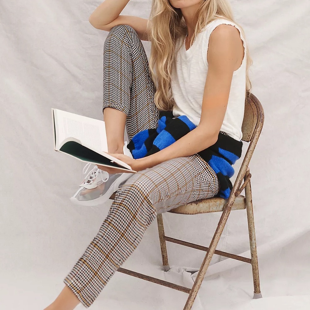 Anthropologie Arosa Tapered Plaid Pant XL | Stylish Office Pants